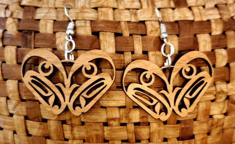 Salmon Heart Earrings